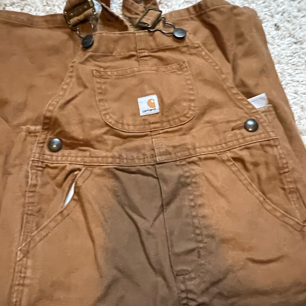 Carhartt toddler overalls and hat